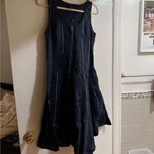 Dark Blue Sleeveless Midi Dress